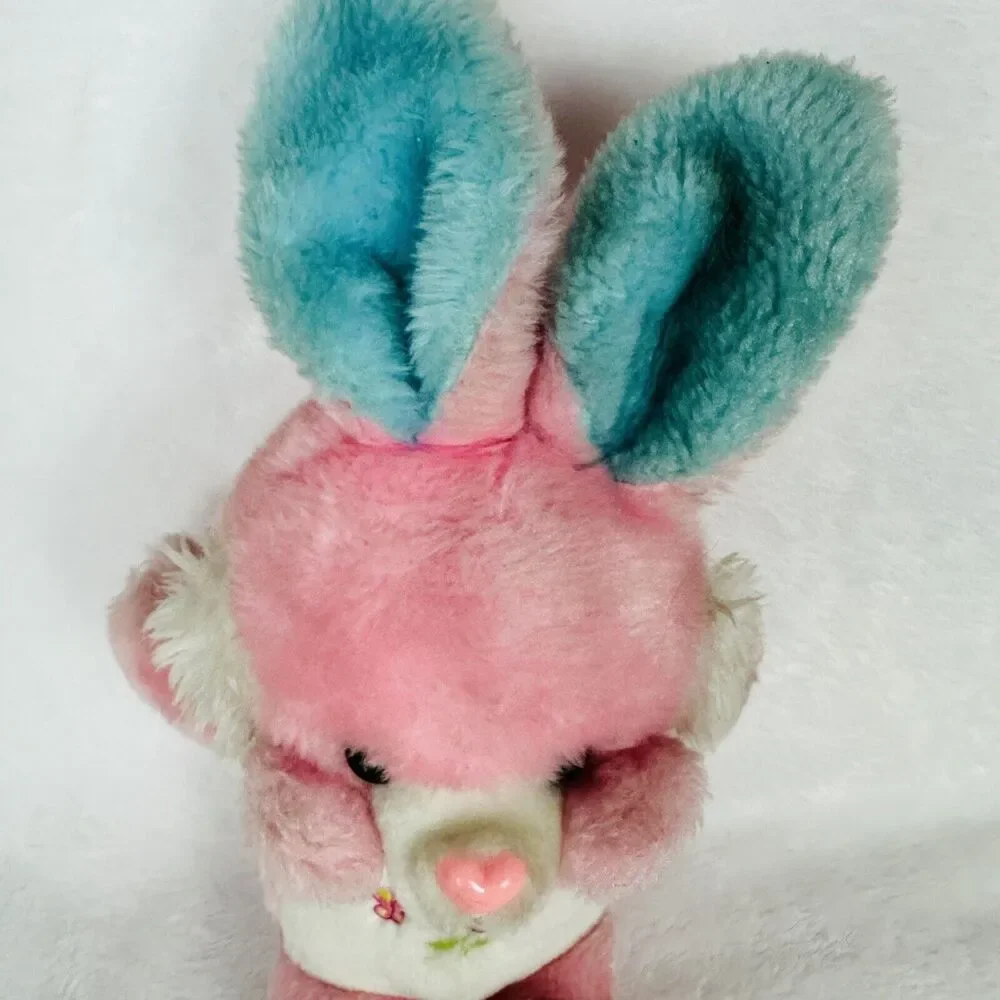 Bunny Hopalong Gang Vintage 80s Plush Stuffed Animal Toy Doll Pink Easter Rabbit